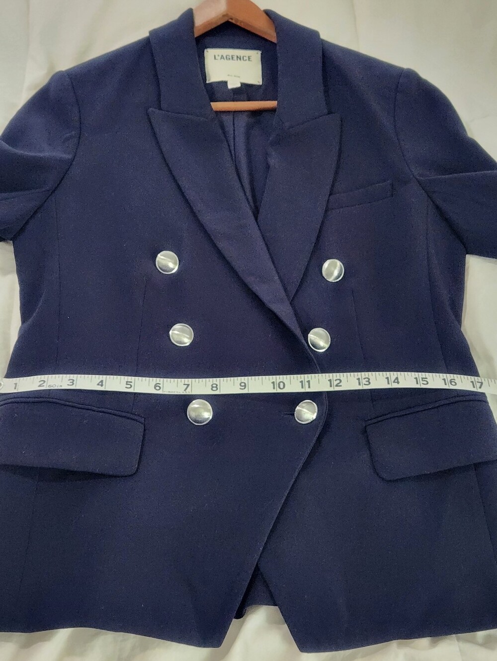 L'AGENCE Kenzie Double Breasted Blazer MIDNIGHT Size 6 - Picture 9 of 11